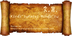 Királyfalvi Mihály névjegykártya
