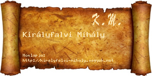 Királyfalvi Mihály névjegykártya
