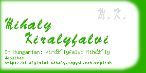 mihaly kiralyfalvi business card